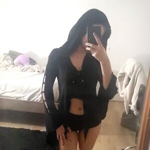 Black Witchy Top With Hood